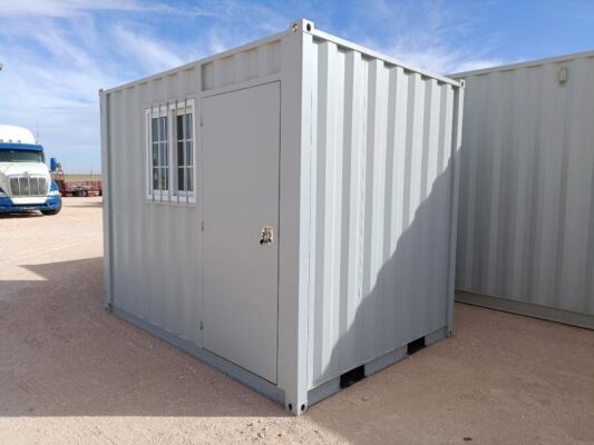 10Ft Storage Container w/ Side Door &amp; Window