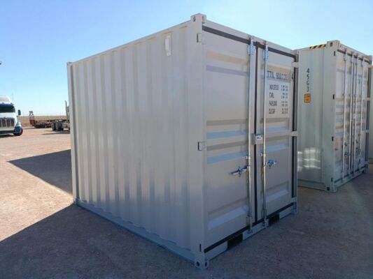 10Ft Storage Container w/ Side Door &amp; Window