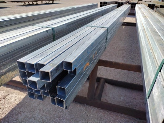 (25) pcs of 2 1/4" Galvanized Square Tubing