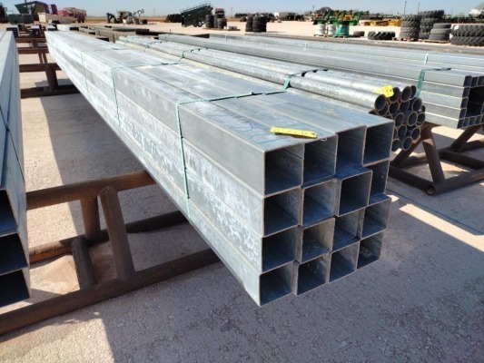 (16) pcs of 4" Galvanized Square Tubing
