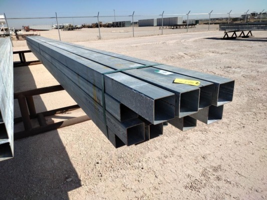 (16) pcs of 4" Galvanized Square Tubing