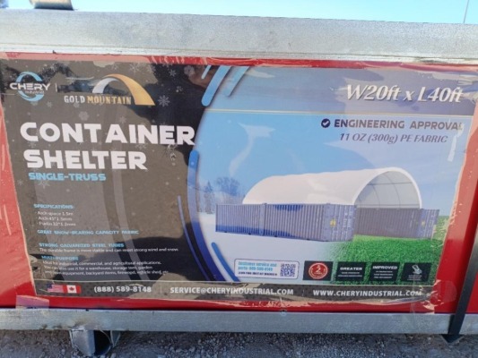 Unused Gold Mountain Container Shelter W20ft x L40ft