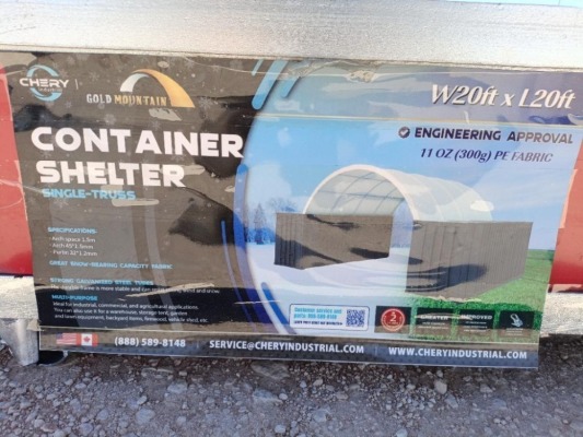 Unused Gold Mountain Container Shelter W20ft x L20ft