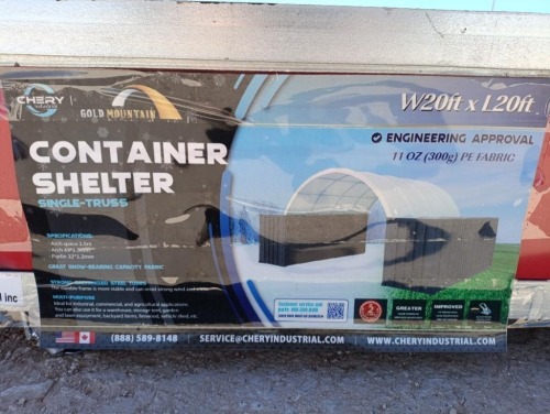 Unused Gold Mountain Container Shelter W20ft x L20ft
