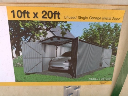 Unused Single Garage Metal Shed 10ft x 20ft