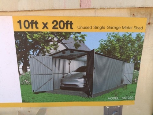 Unused Single Garage Metal Shed 10ft x 20ft