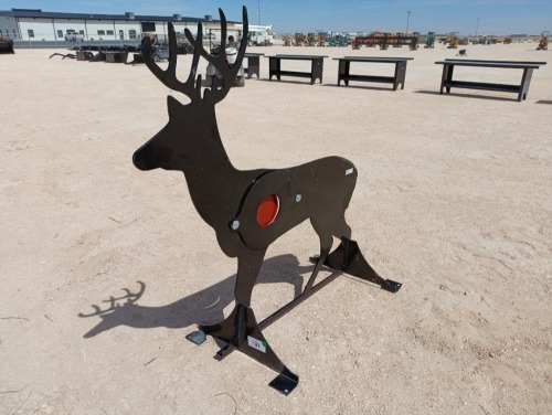 Unused 3/8'' AR500 Steel Deer Shooting Target w/Heart Flapper