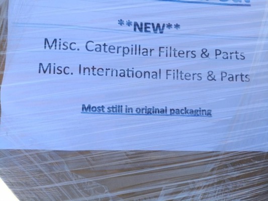Pallet of Misc Caterpillar &amp; International Filters &amp; Parts