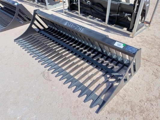 Unused 78" Rock Bucket (Skid Steer Attachment)