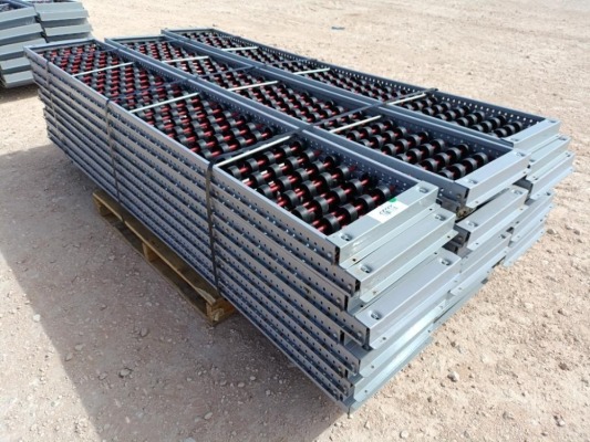 (30) Sections Unused Skate Wheel Flow Racks 91'' Long 15'' Wide
