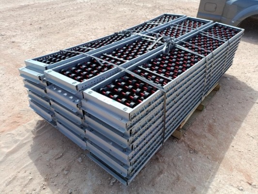 (30) Sections Unused Skate Wheel Flow Racks 91'' Long 15'' Wide