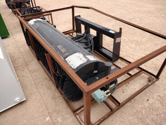 Unused 72" Mower King SSAB72 Rotary Angle Broom (Skid Steer Attachment)
