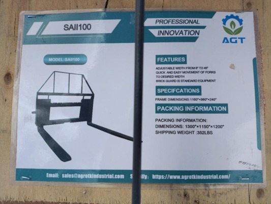 Unused AGT SAII100 Pallet Forks (Skid Steer Attachment)