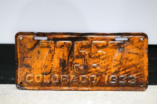 Vintage Colorado 1933 License Plate