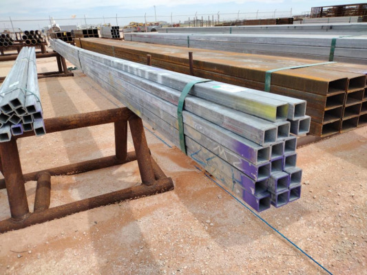 (17) pcs of 1 1/2" Galvanized Square Tubing, Misc Length