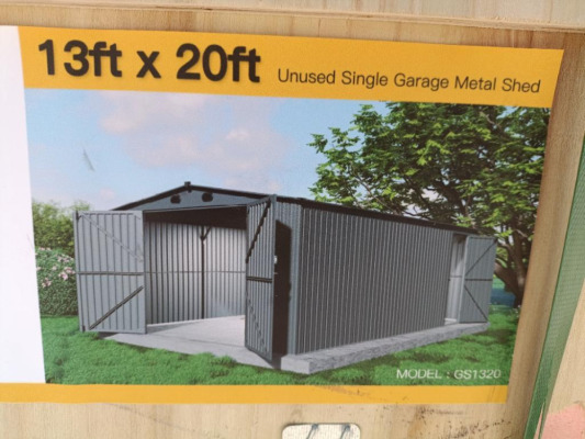 Unused Single Garage Metal Shed 13ft x 20ft