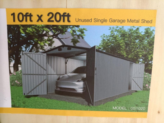 Unused Single Garage Metal Shed 10ft x 20ft