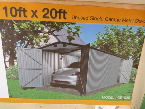 Unused Single Garage Metal Shed 10ft x 20ft