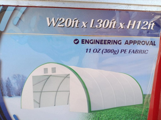 Unused Gold Mountain Storage Shelter W20ft x L30ft x H12ft