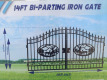 (3 Sets) Unused 14ft Bi-Parting Iron Gate with ''DEER '' Artwork in the Middle Gate Frame