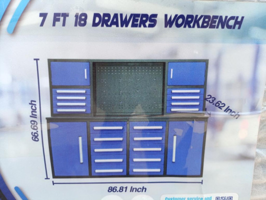 Unused Chery 7Ft 18 Drawers Workbench/Tool Chest
