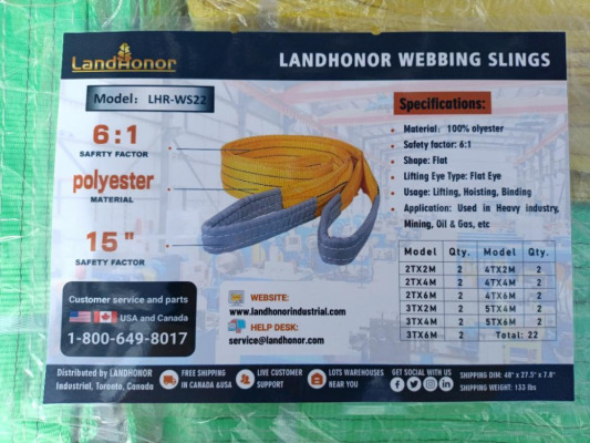(22) Unused Landhonor Webbing Slings