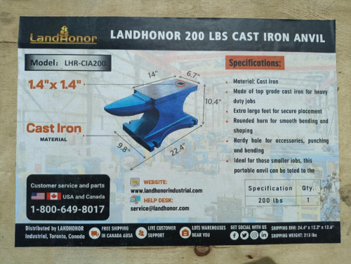 Unused Landhonor200Lb Cast Iron Anvil