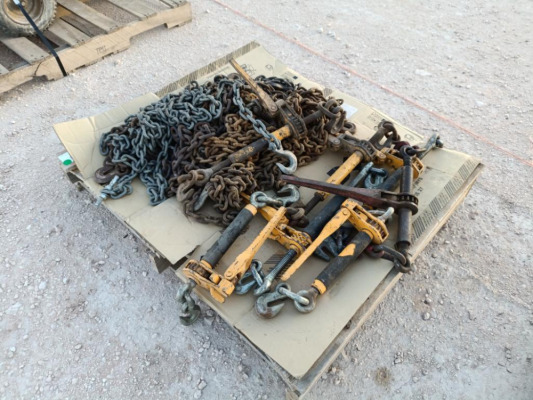 Pallet of Misc Binders and Chains
