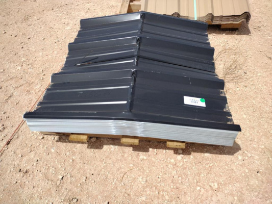 (60 pcs) R Panel Peak Sheets/Ridge Cap, Color Galvalume