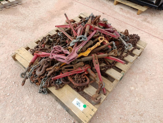Pallet of Misc Binders and Chains