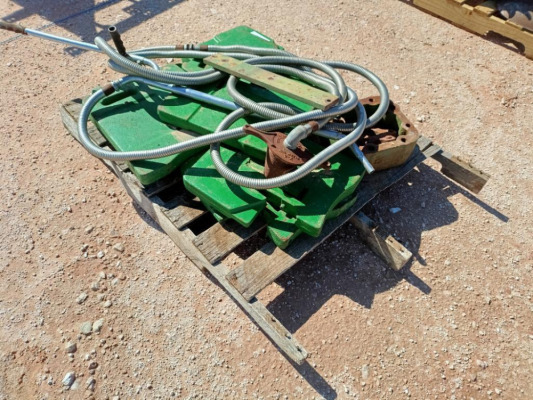 Pallet of Tractor Weights and other Misc Farm Items