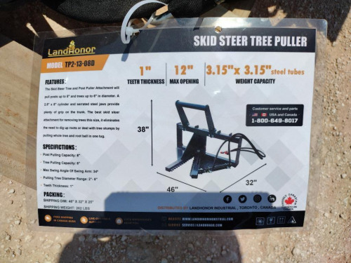Unused Landhonor TP2-13-08D Skid Steer Tree Puller