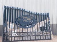 Unused Greatbear 20 Ft Bi-Parting Wrought Iron Gate with "DEER" Artwork.