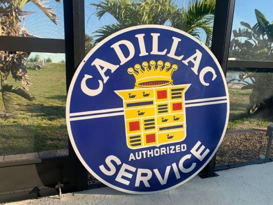 Vintage Double Sided Cadillac Authorized Service Sign