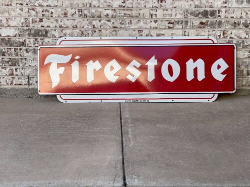 Large vintage Firestone advertising sign