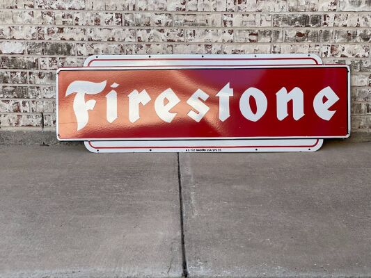 Large vintage Firestone advertising sign