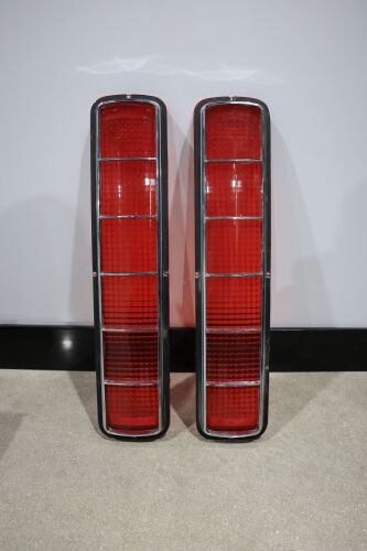 Pair of vintage vertical automobile tail lights