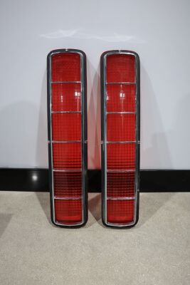 Pair of vintage vertical automobile tail lights