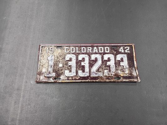 1942 Vintage Colorado License Plate