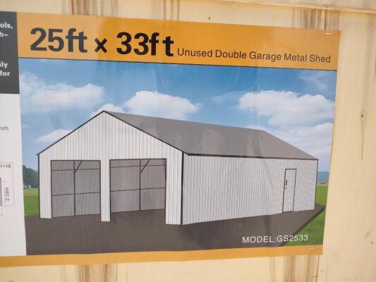 SD Lanch GS2533 25ft x 33ft Double Garage Metal Shed