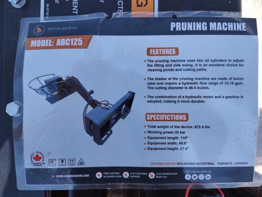 Wolverine ABC125 Swing Arm Skid Steer Brush Cutter