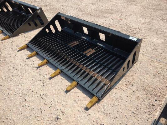 Wolverine RSB72 72" Skid Steer Skeleton Rock Bucket w/Teeth