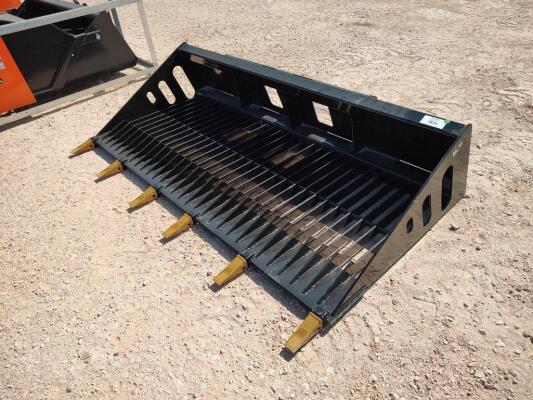 Wolverine RSB84 84" Skid Steer Skeleton Rock Bucket w/Teeth