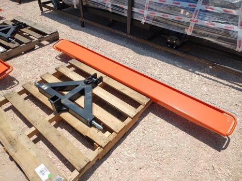 (1) Wolverine TQH-26-01C 3 Point Hitch Trailer Mover w/Hitch Receiver (1 Set) 76" Fork Extensions