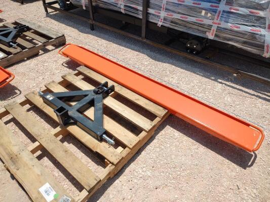 (1) Wolverine TQH-26-01C 3 Point Hitch Trailer Mover w/Hitch Receiver (1 Set) 76" Fork Extensions