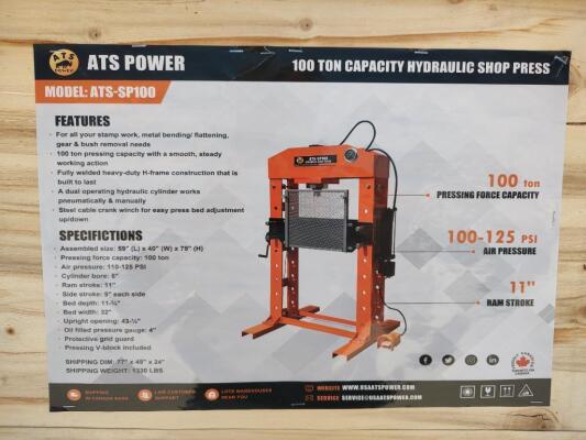 ATS Power ATS-SP100 100 Ton Hydraulic Shop Press