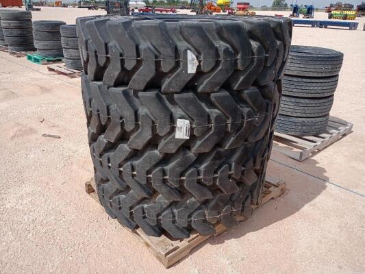 (4) Unused Telescopic Forklift Wheels w/Solid Rubber Tires 13.00-24