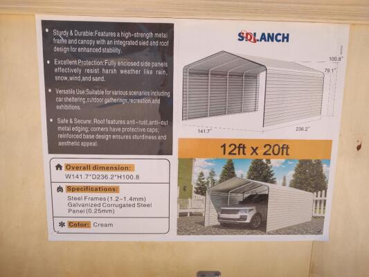 SD Lanch SDLC 1220 12ft x 20ft Carport