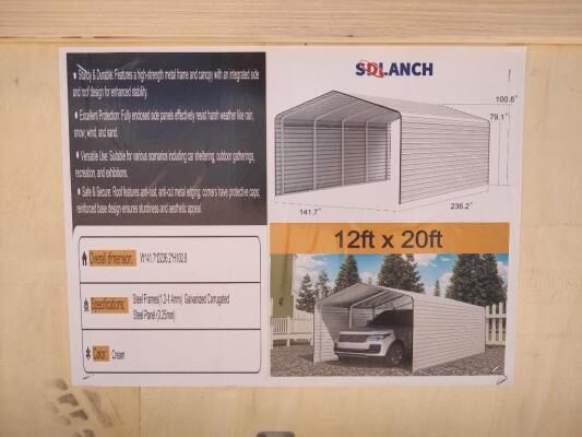 SD Lanch SDLC 1220 12ft x 20ft Carport