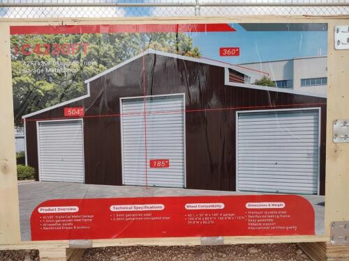 SD Lanch C4230FT 42Ft x 30Ft 3 Garage Metal Shed